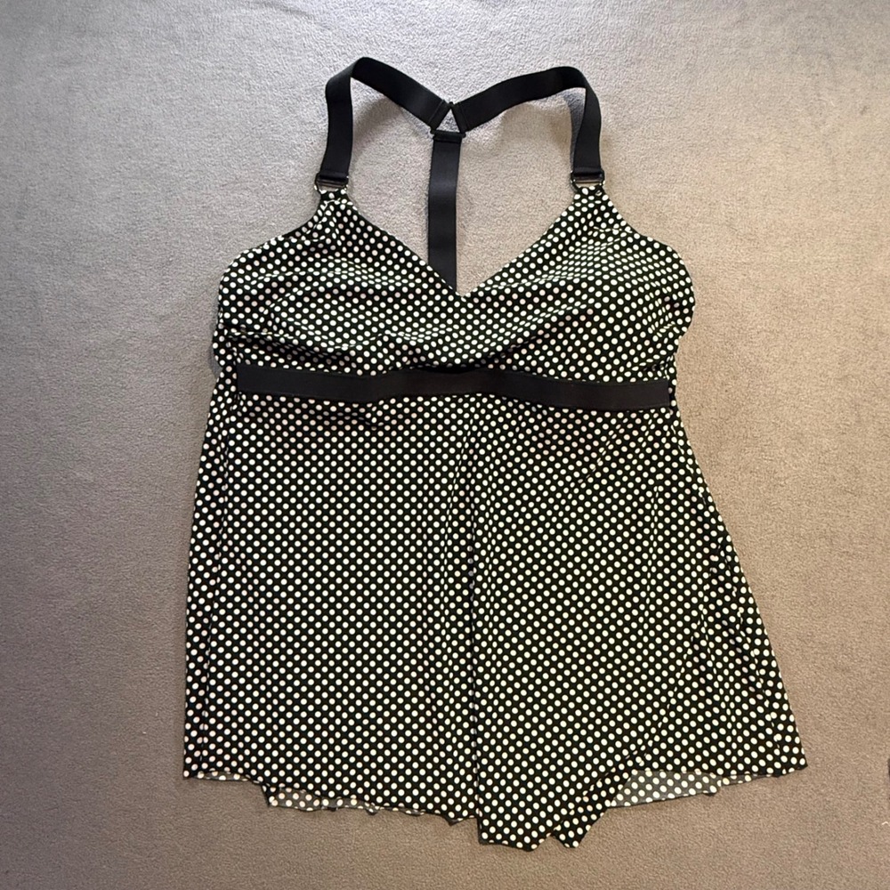 Magicsuit Lichtenstein Carly Polka Dot Tankini Top Black White 14 6011135